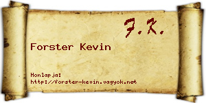 Forster Kevin névjegykártya